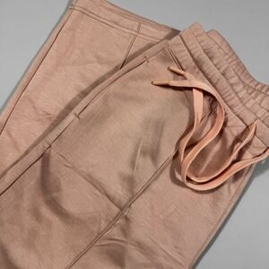 Pinspark Womens Wide Leg Lounge Pants Rose‎ Pink Pintuck Seam Size PL NWT